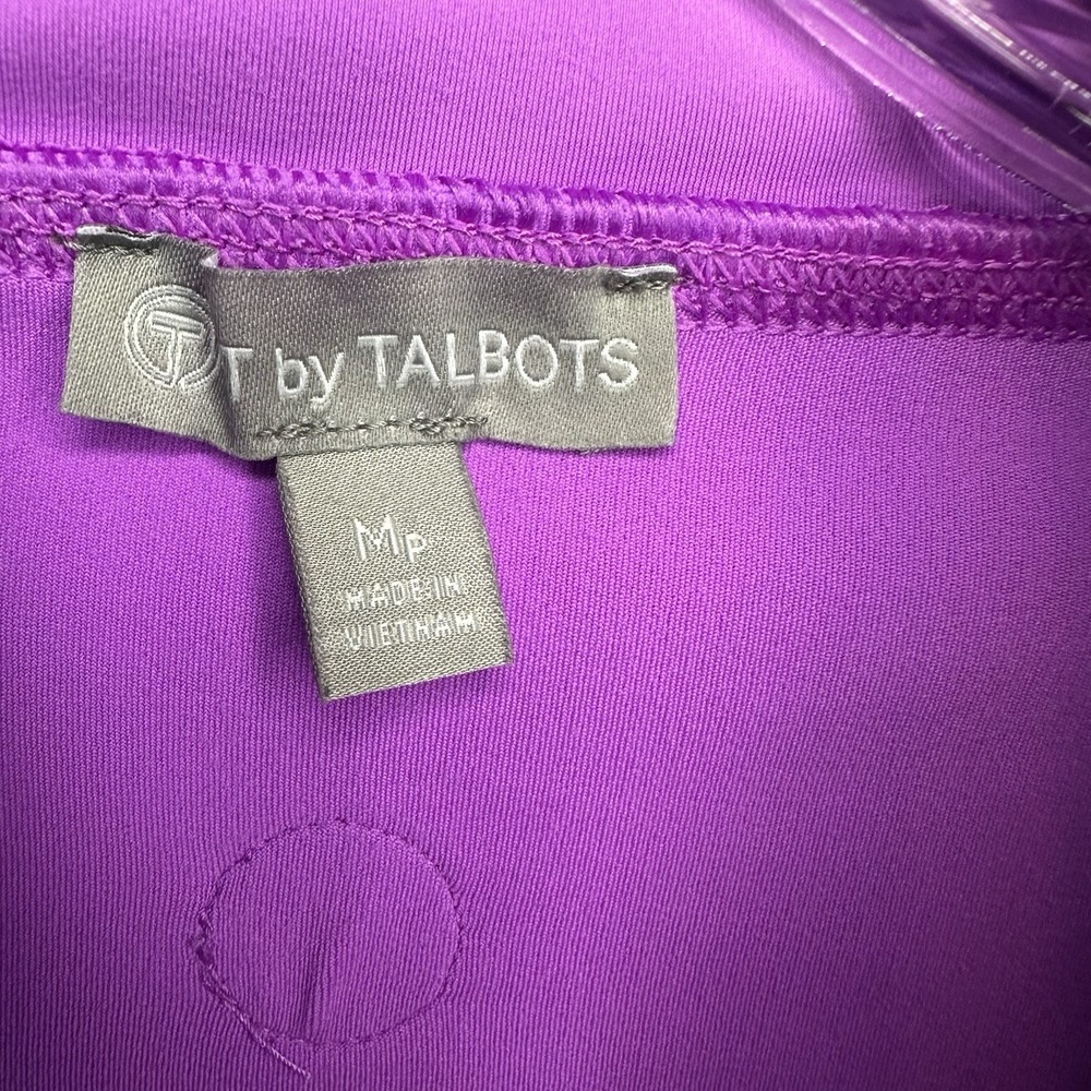 T by Talbots Performance Interlock Drawstring‎ Pullover Purple Medium Petite MP - Picture 4 of 6
